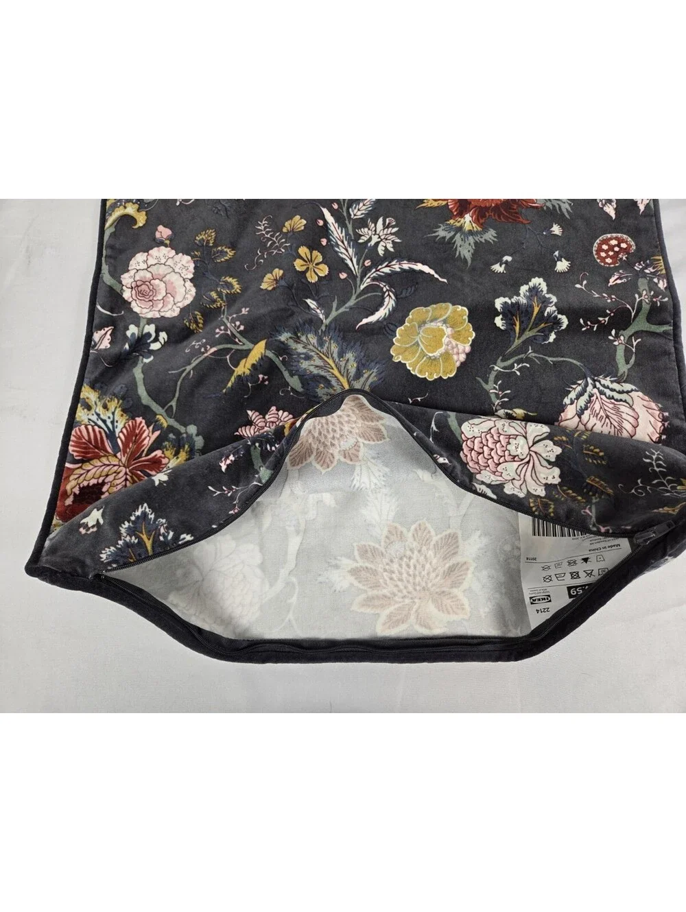 Ikea Nasselklocka Pillow Shams Black Velvet 20 X 20